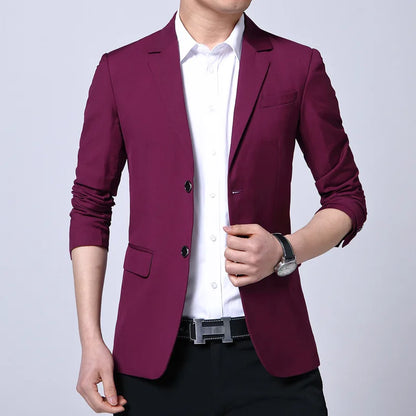 Blazer Men's Fashion Premium Business Outdoor Self-cultivation Gentleman English Style Solid Color Casual Hosts Weddings Blazer