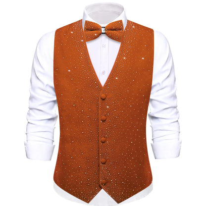 Men's Glitter Vest with Matching Bow Tie – Sparkly Sequin Style for Parties, Proms & Festive Events