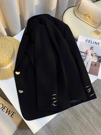 Women's Black Blazer Jacket Y2k 2000s Vintage Suit Coat Casual Elegant Loose Suit Jacket Outerwear for Women Spring Autumn 2026