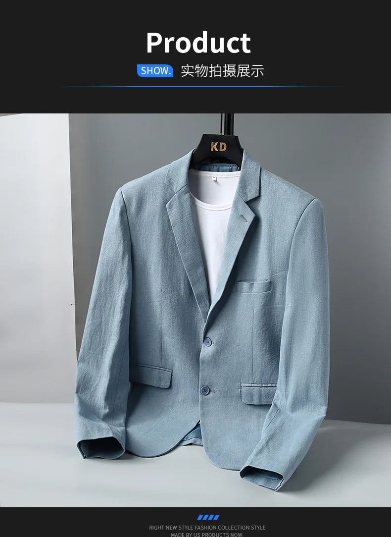 Blazer: A Fashionable Outdoor Men's Travel Gentleman's Versatile Solid-color Trend Leader for Casual and Breathable Wear. Blazer