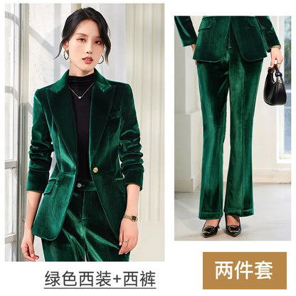 High-end Velvet Suit for Women2024Autumn Winter New High-end Professional Fashionable Elegant Capable Suit