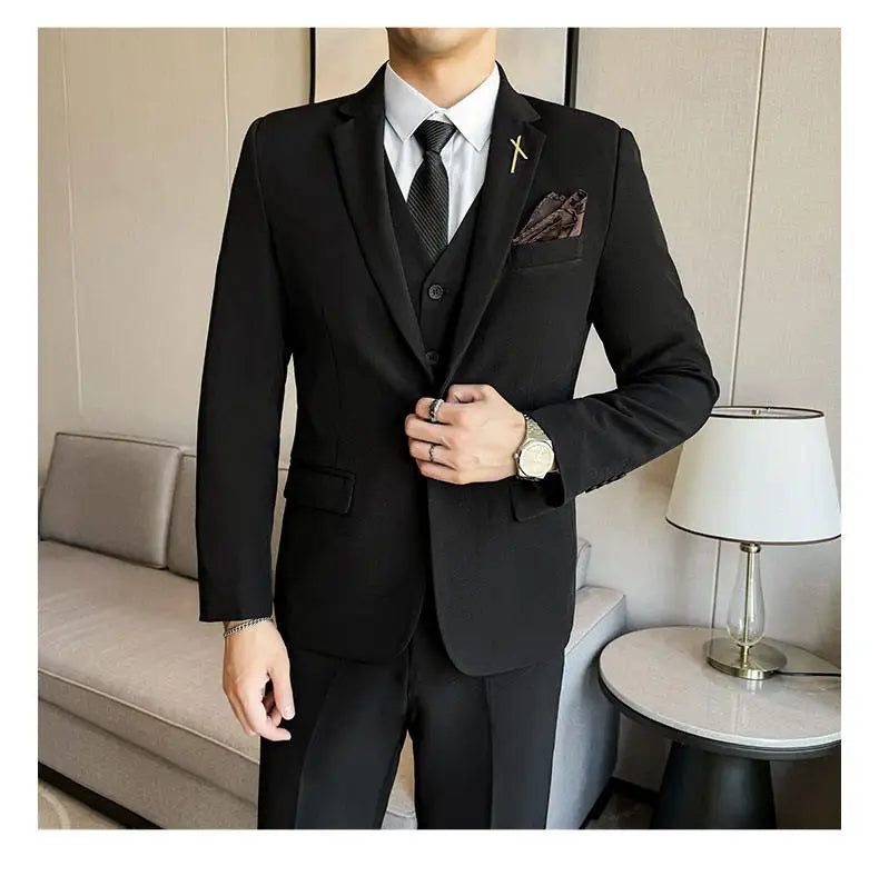 Men's 3-Piece Suit – Blazer, Vest & Trousers | Smart Casual Business & Wedding Suit