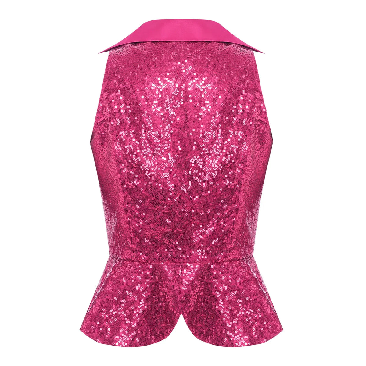 Women Shiny Sequin Vest Lapel Sleeveless Glitter Suits Waistcoat Top Rave Music Festival Jazz Dance Party Banquet Night Clubwear