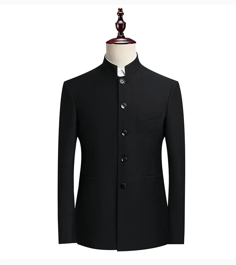 Blazer Men's Fashionable Business Zhongshan Suit Gentle Slimming, Gentleman's Casual Chinese Stand-up Collar, High-end Blazer