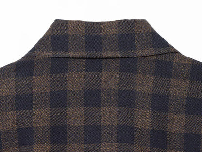 Women Brown Plaid Jacket Coat Vintage Harajuku Streetwear Long Sleeve Blazer Jacket Outerwear 2000s Clothes Spring Autumn 2026