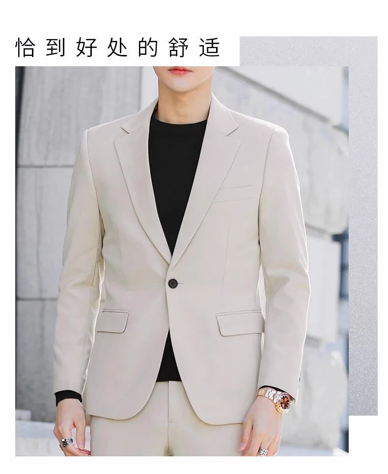 Blazer: Outdoor Men Fashion Gentleman Stylish and Versatile Trendy Casual Best for Best Man Formal Workwear Professional Blazer