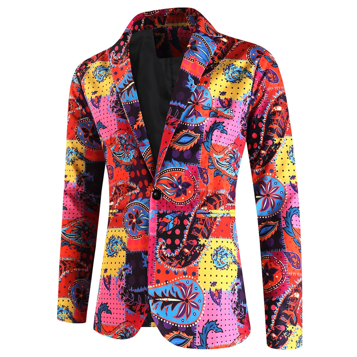 Man Suit Jacket Blazer Casaco Masculino Elegante 2025 High Quality Paisley Floral Printed Party Mens Suits Vestones Para Hombre