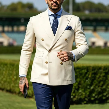 Slim Fit Suits for Men Double Breasted Casual Wedding Suits for Party 1 Piece Groom Tuxedo Blazer Set 2026 New