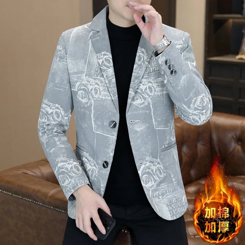 Men's Casual Business Blazer – Single Breasted, Spring Autumn