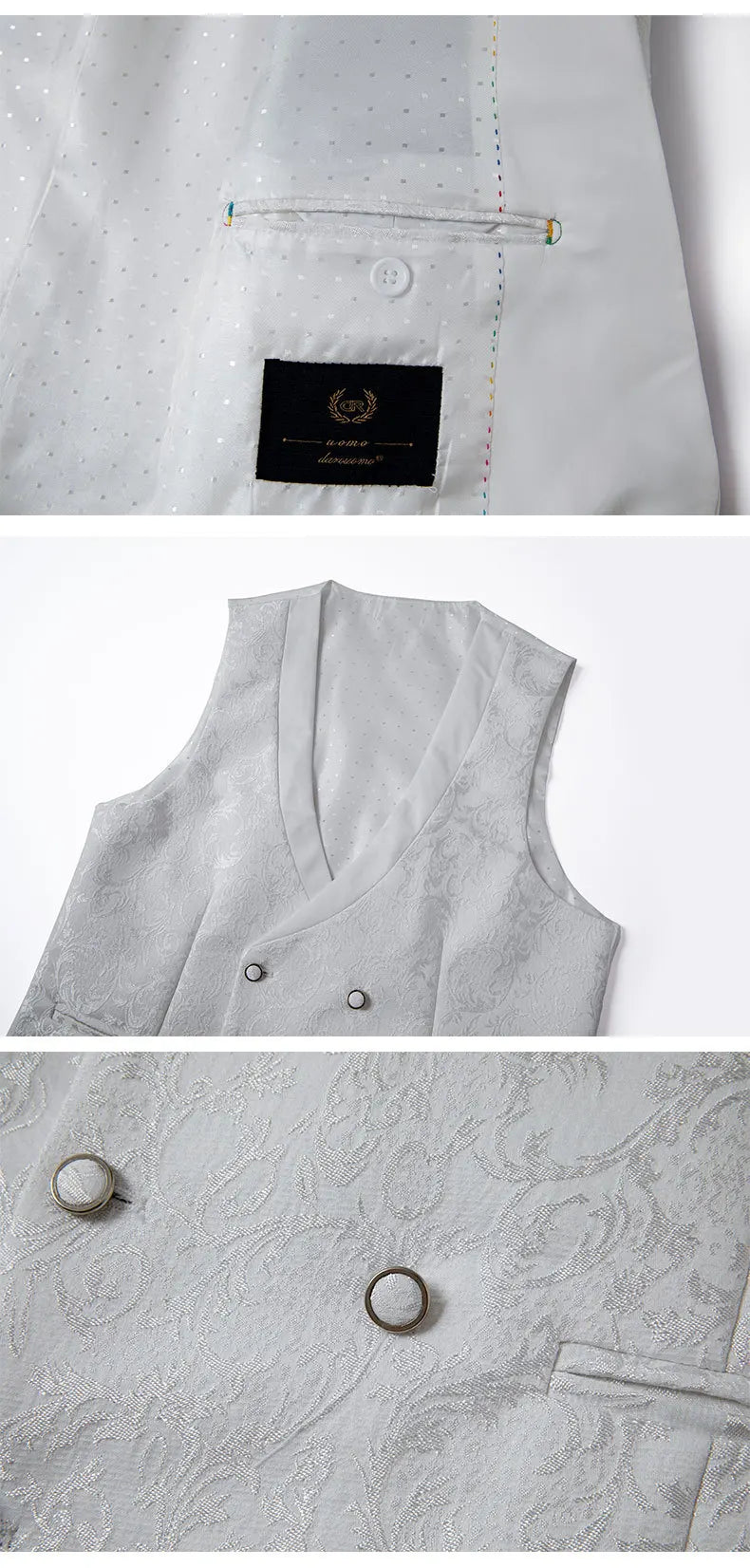 2025 Men's Jacquard Suits 3 Pieces ( Jacket+vest+pant) Wedding Dress Groom's Suit Host's Performance Party Stage Formal Clothing