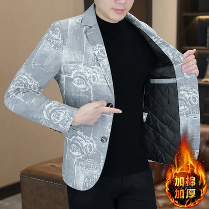 Men's Casual Business Blazer – Single Breasted, Spring Autumn