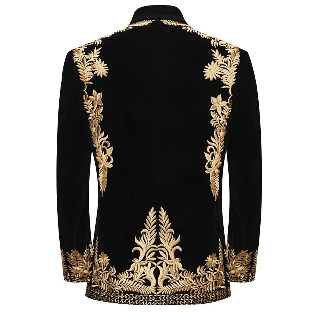 Customied Embroidery Groom Wedding Men's Suit Jackets Black Velvet Slim Fit Stylish Handsome Formal Blazers Banquet Prom Tuxedo