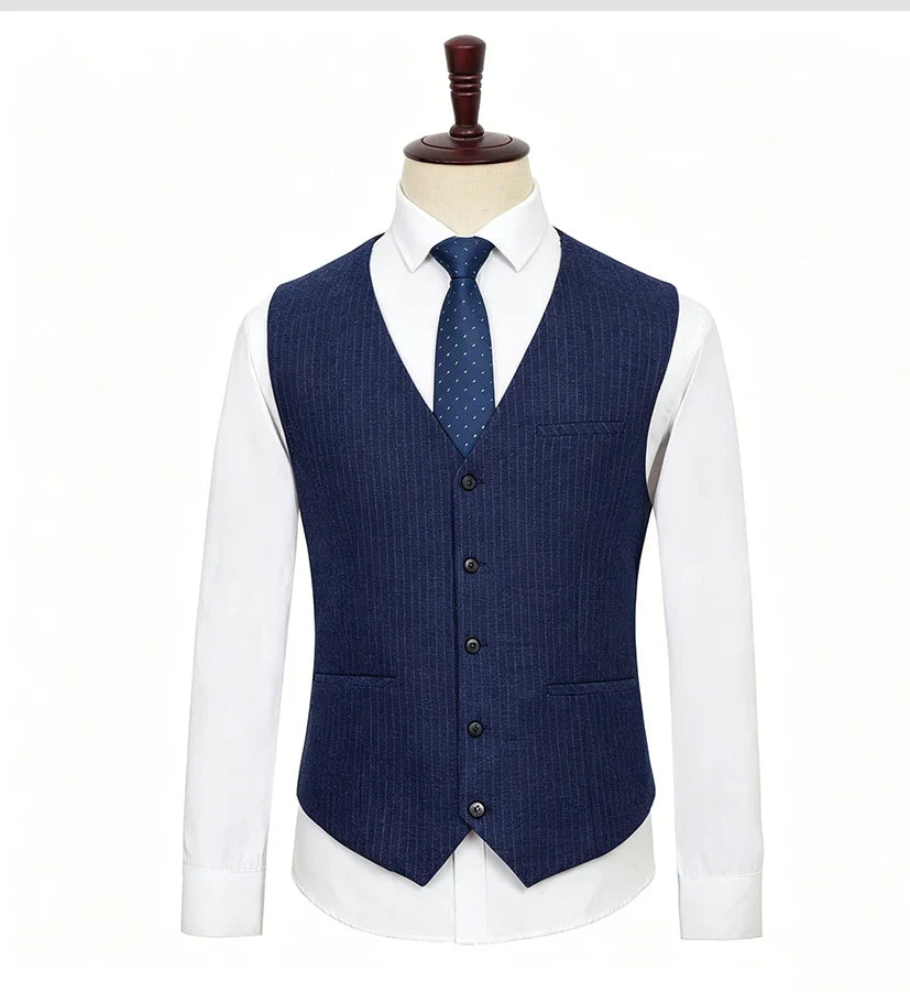 Men's Plus Size Checkered Vest – Single Breasted Formal Waistcoat for Weddings & Groomsmen