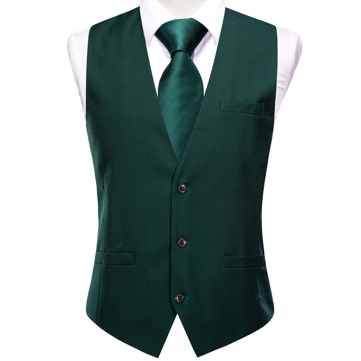 Men's Solid Color V-Neck Suit Vest for Weddings and Evening Events