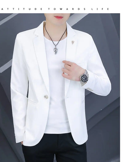 Blazer Men's Fashion Outdoor Travel Gentleman Wedding Slimming Business Versatile Trendy Casual Korean-style Formal Wear Blazer