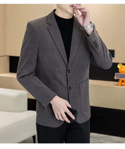 Men's Smart Casual Blazer – Single Breasted Suit Jacket for Business & Daily Wear