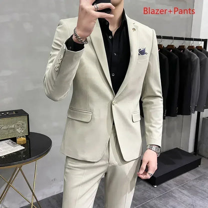 Men's Slim Fit Wedding Suit – Blazer & Pants Set