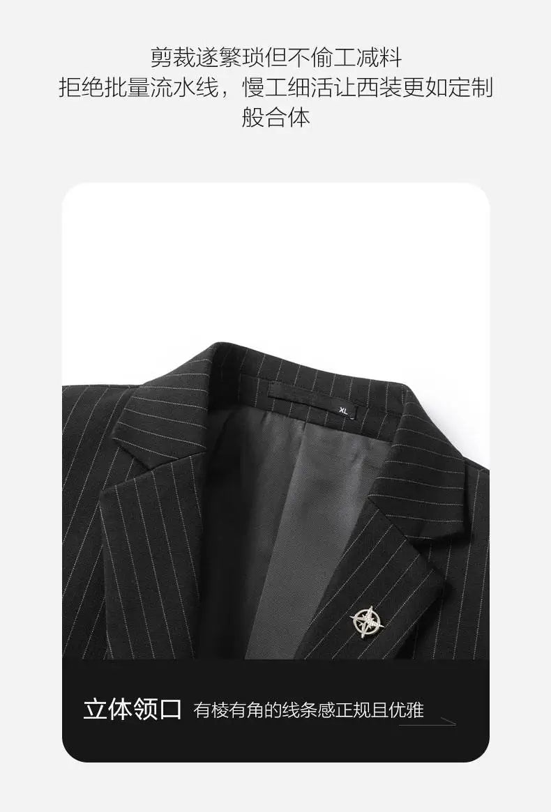 Blazer's New Men's Fashion, Outdoor Travel, Striped, Youthful, Wedding, Hosting, Campus, Slimming, Casual Korean Version Blazer
