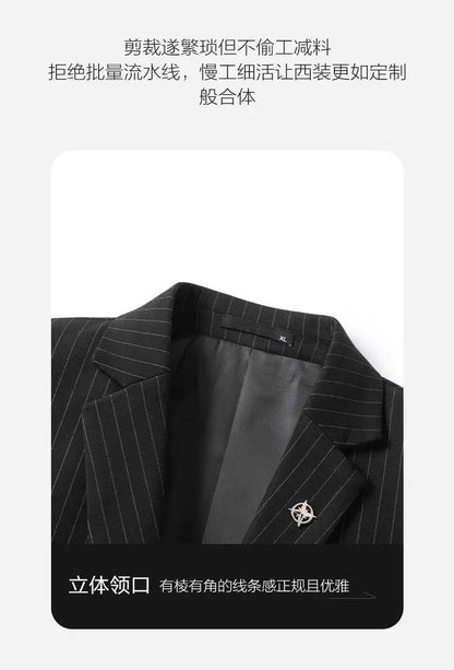 Blazer's New Men's Fashion, Outdoor Travel, Striped, Youthful, Wedding, Hosting, Campus, Slimming, Casual Korean Version Blazer