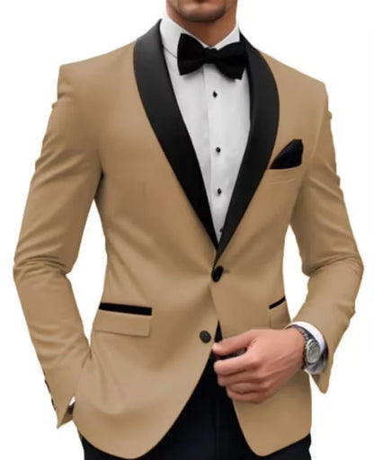 Formal |Wedding Men Suit Jacket Slim Fit Long Sleeve Shawl Lapel Single Breasted Blazer Business Coat Work Office Jacket Outwear