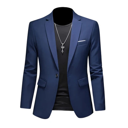 15 Color Fashion Mens Suit Jacket High Quality Slim Fit Solid Color Casual Business Mens Blazers Formal Office Wedding Suit Tops