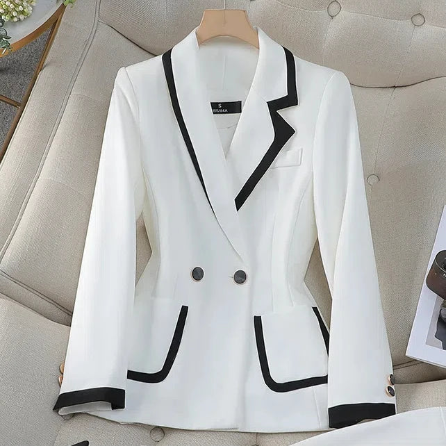 Luxury White Professional Clothing Dry Female Boss Suit Jacket Blazer Female Commuting Business Formal Wear Workwear Suits