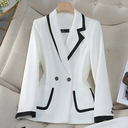 Luxury White Professional Clothing Dry Female Boss Suit Jacket Blazer Female Commuting Business Formal Wear Workwear Suits