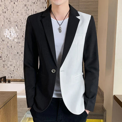 Men's Blazer Suit Jacket 2025 Spring New Fashion Korean Slim Suit Jacket Social Prom Dress Jacket Men's High Quality Clothing