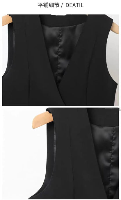Women's Blazer Vest Coat 2026 Spring Autumn Sleeveless Ladies Vest Jacket Casual Tops Fashion Ladies Waistcoat Chaleco Mujer