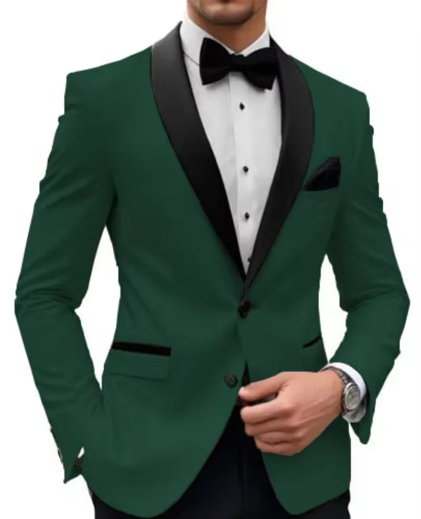 Formal |Wedding Men Suit Jacket Slim Fit Long Sleeve Shawl Lapel Single Breasted Blazer Business Coat Work Office Jacket Outwear