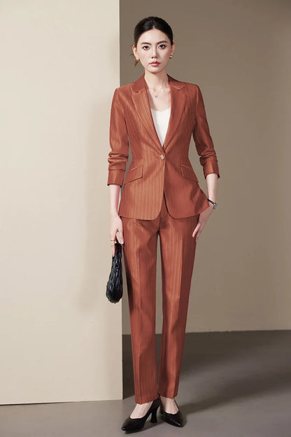 Fashionable ladies' clothing, high quality two-piece pants + blazer. 2025 Autumn and Winter New Models