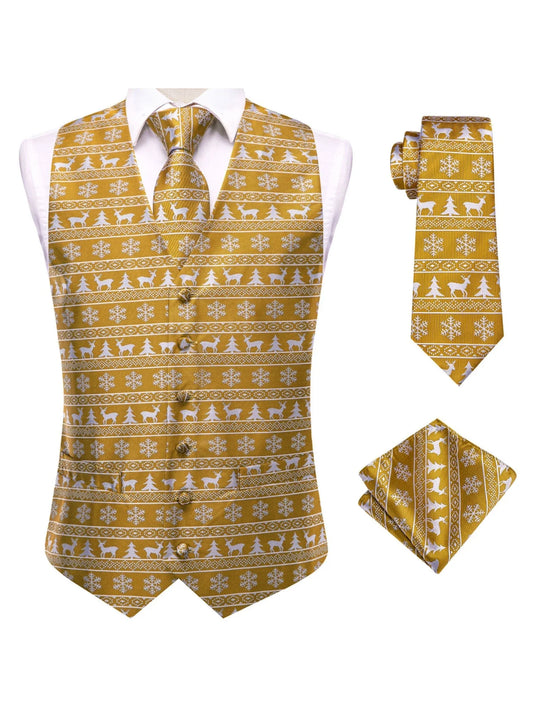 Men's Vest – Christmas Printed Waistcoat for Holiday Parties & Festive Events