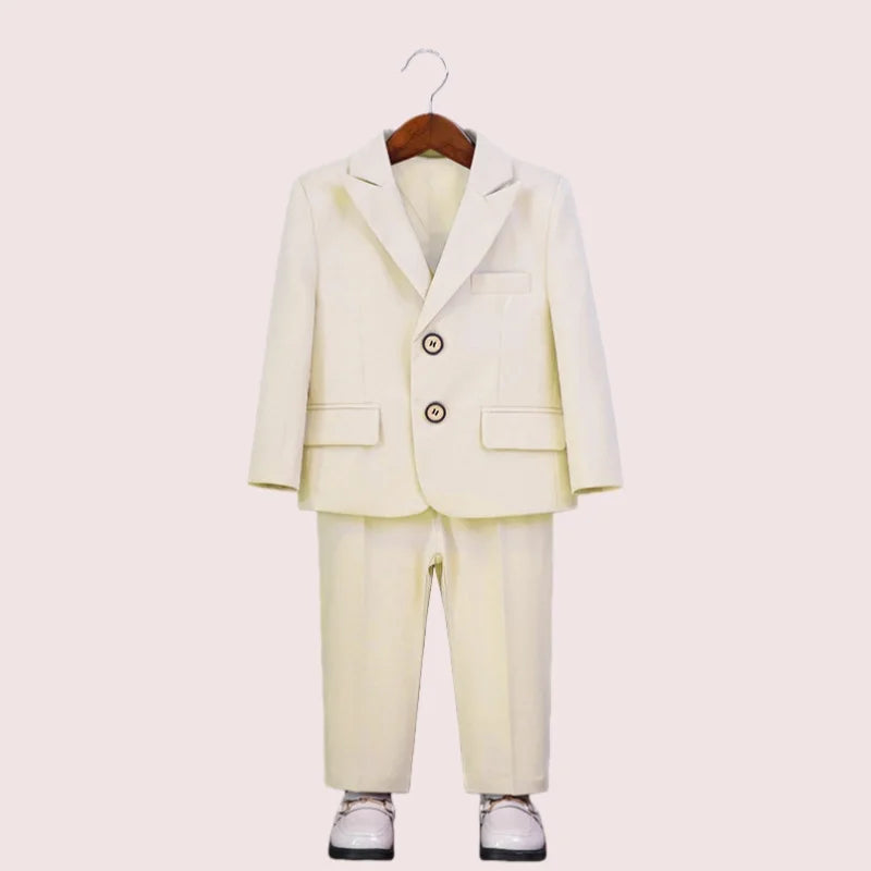 Children's Spring Autumn Blazer Set For Wedding Kids Jacket Vest Pants Bowtie+Pocket Towel 5Pieces Formal Birthday Party Wear