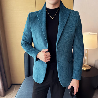 New Chinese Style Stand Collar Fashion Casual Suit Jacket Autumn Winter New Slim Fit Business Formal Social Prom Party Tuxedos