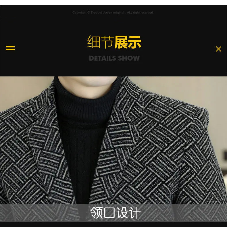 Blazer Autumn and Winter Men's Fashion Outdoor Travel Youth Wedding Slimming Casual Formal Wear with Cotton Warmth Blazer  2025