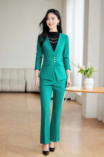 Purple Suit for Women, Professional Business Formal Suit, Jacket and Pants, New Fashion Office Work Clothes for Ladies