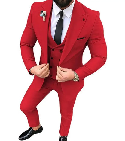 White Men Suits Groom Suit Formal Male Suits for Wedding Best Man Slim Fit Groom Tuxedos For Men (Jacket+Vest+Pants) Terno