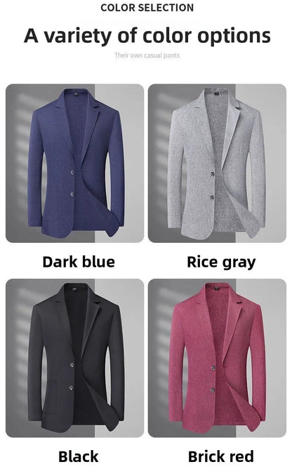 30% Linen Blazer - Men's Fashionally Fit Business Formal Wedding Gentleman's Cool Silk Lightweight Breathable Casual Blazer