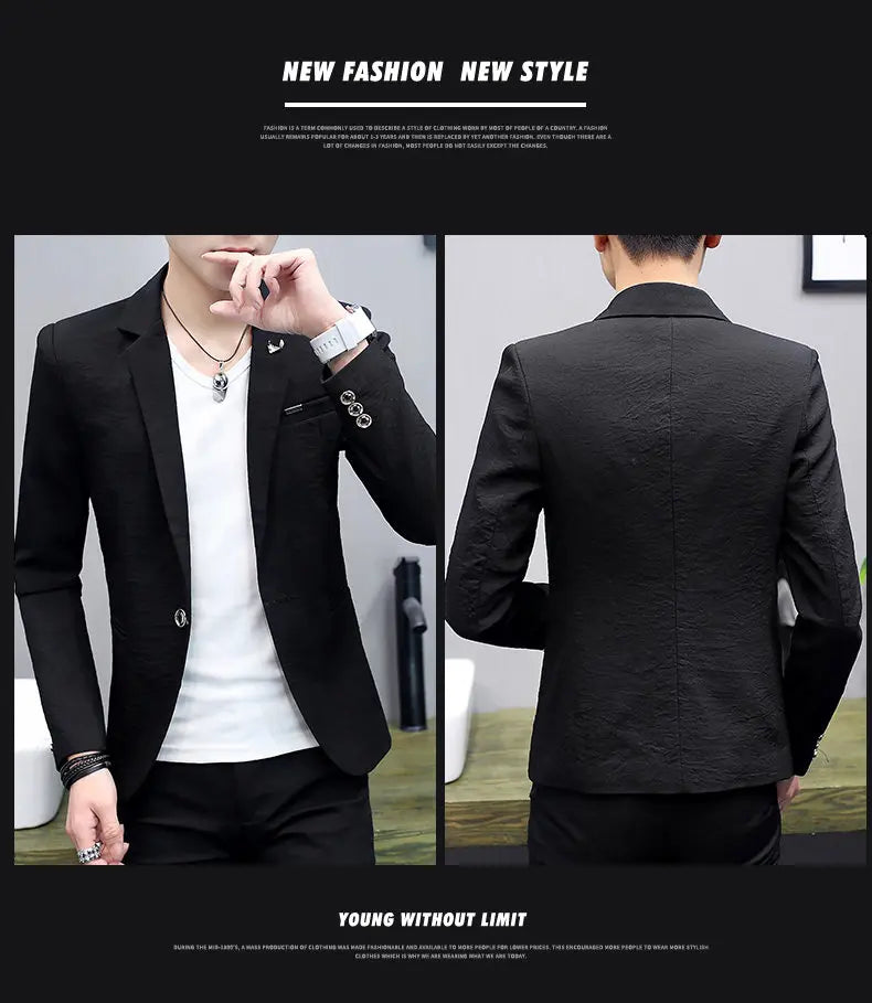 Blazer: Outdoor Fashion, Business-style, Gentleman's Wedding Host, Campus Casual, Relaxed, Korean-style, Youthful Men's Blazer