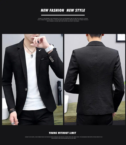 Blazer: Outdoor Fashion, Business-style, Gentleman's Wedding Host, Campus Casual, Relaxed, Korean-style, Youthful Men's Blazer