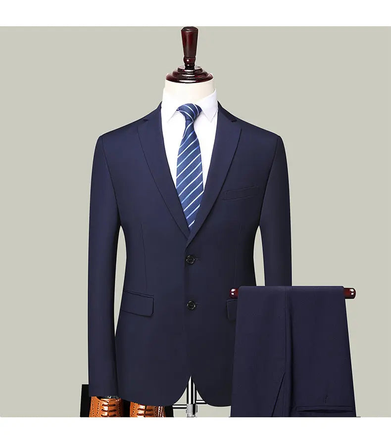 Suits for Men, College Students, Civil Servants, Business Interviews, Formal Wear, Weddings, Grooms, Best Men, Two-Piece Suits