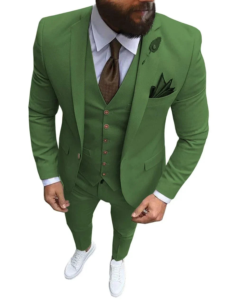 Men's Suits Prom Tuxedo Slim Fit 3 Piece Groom Wedding Suit For Men Custom Blazer Terno Masuclino 3 Pieces (jacket+vest+pant)