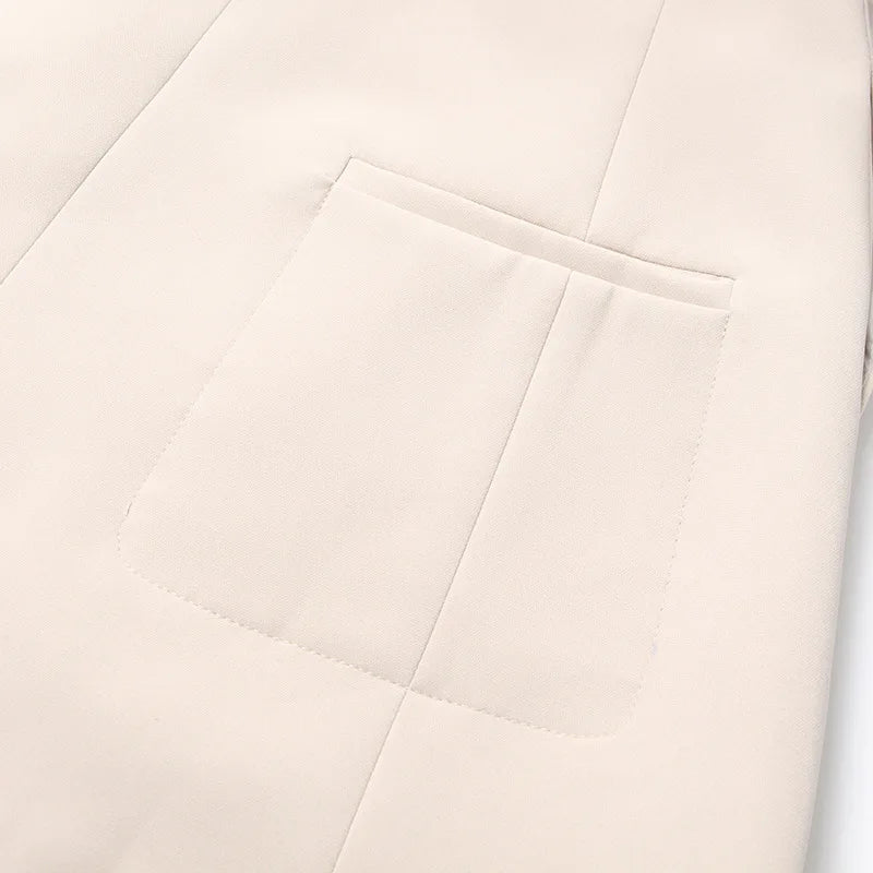 Women's Blazer Elegant Stylish Hollow Out Expose Waist Design Solid Color Patchwork Long-sleeved Slim Fit Suit-Coat HK28002