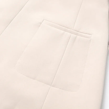 Women's Blazer Elegant Stylish Hollow Out Expose Waist Design Solid Color Patchwork Long-sleeved Slim Fit Suit-Coat HK28002