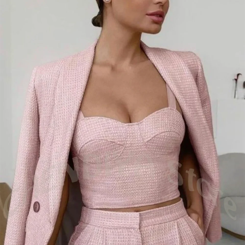 Elegant Women Suit 2Pcs Solid Color Long Sleeve Shawl Lapel Slim Fit Party Wear Formal Occasion Casual Luxury Suit Outfit