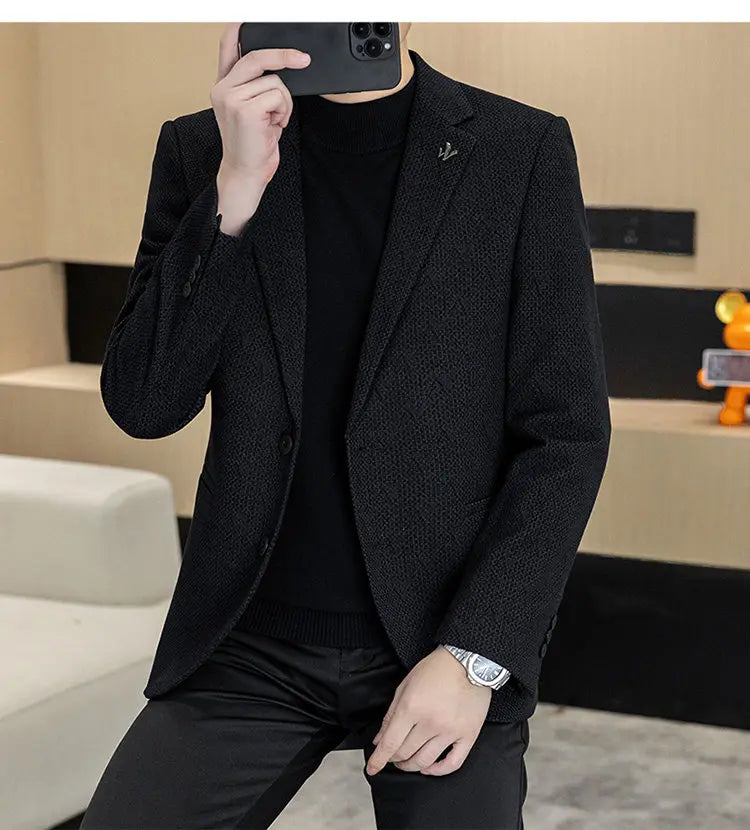 Autumn and Winter New Men's Suits, Two-Button Single-Breasted Jackets, Men's Casual Business Wear, Formal Wear, and Men's Suits