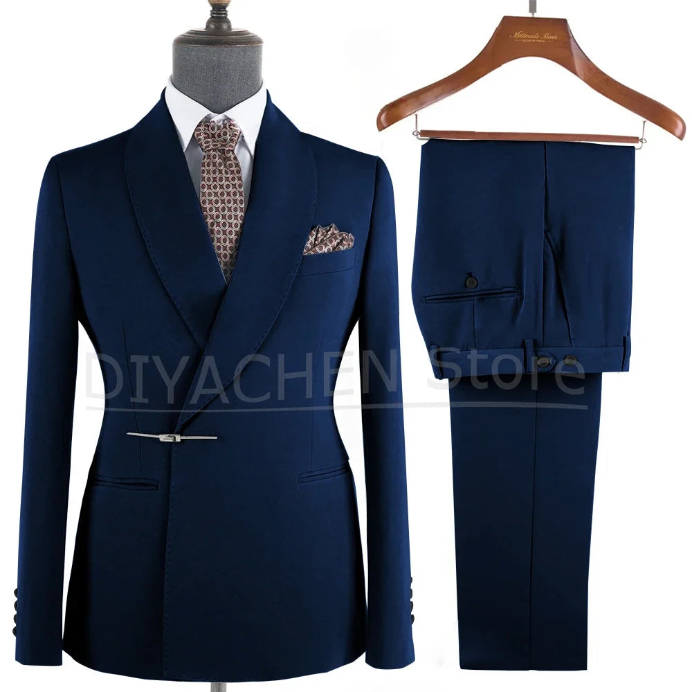 Ternos Masculino – Smoking Masculin à Revers Métalliques, Tissu Formel, Cigar Masculino