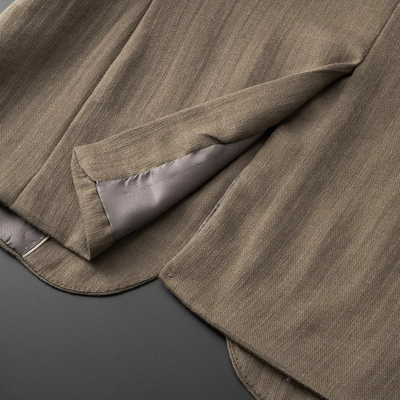 Spring and Autumn Men's British Naples suit, no perm, solid color, wedding, business, work, versatile, simple, high-end suit
