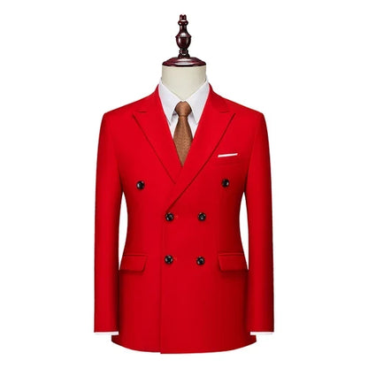 Men's Double Breasted Blazer – Slim Fit Suit Jacket for Wedding, Prom & Business