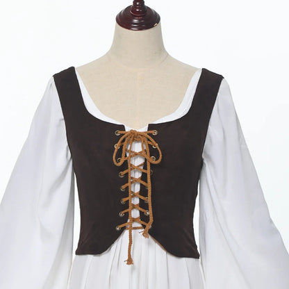 Pirate Corset Vest Steampunk Waistcoat Women Halloween Medieval Cosplay Tops